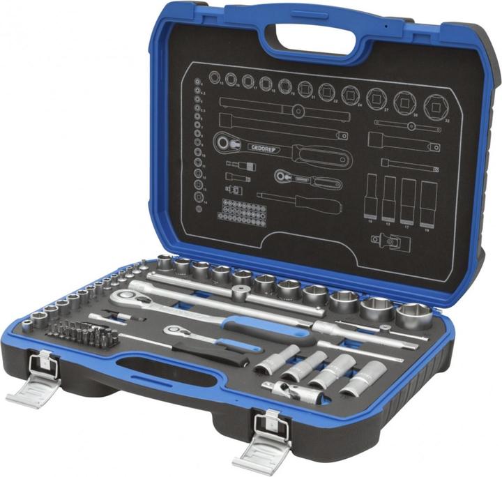 Productafbeelding Gedore Dopsleutelset 1/4"+1/2" 69 stuks (32 mm, 19 mm, 6 mm, 12 mm, 24 mm, 14 mm, 22 mm, 16 mm, 23 mm, 10 mm, 21 mm, 18 mm, 27 mm, 7 mm, 31 mm, 17 mm, 11 mm, 5 mm, 15 mm, 26 mm, 30 mm, 8 mm, 28 mm, 9 mm, 29 mm, 13 mm, 20 mm, 25 mm, 4 mm)