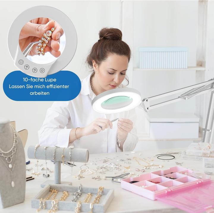 Produktbild Mandland Beleuchtete Schreibtischlupe mit Klemme und Dimmbarkeit