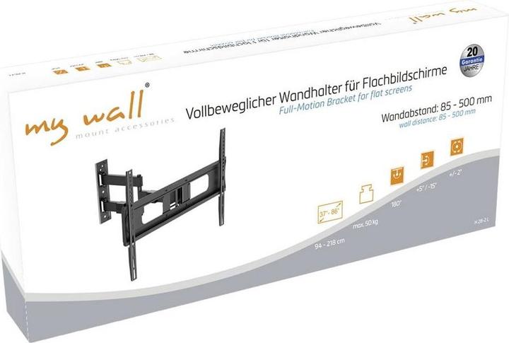 Produktbild myWall My Wall TV-Wandhalterung 94,0 cm (37") - 218,4 cm (86”) Schwenkbar (Wand, 50 kg, 37" - 86")
