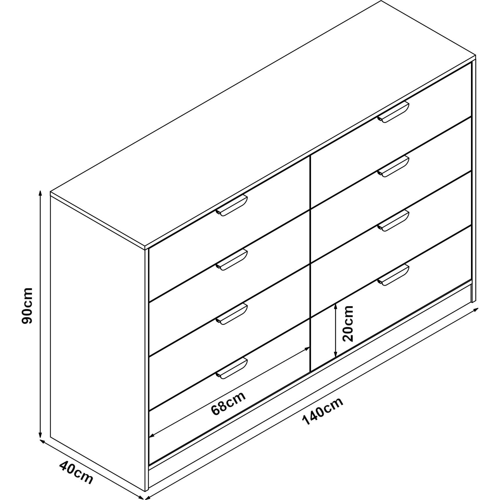 Thumbnail - En.Casa, Kommode + Sideboard, Varkaus (90 x 140 x 40 cm)