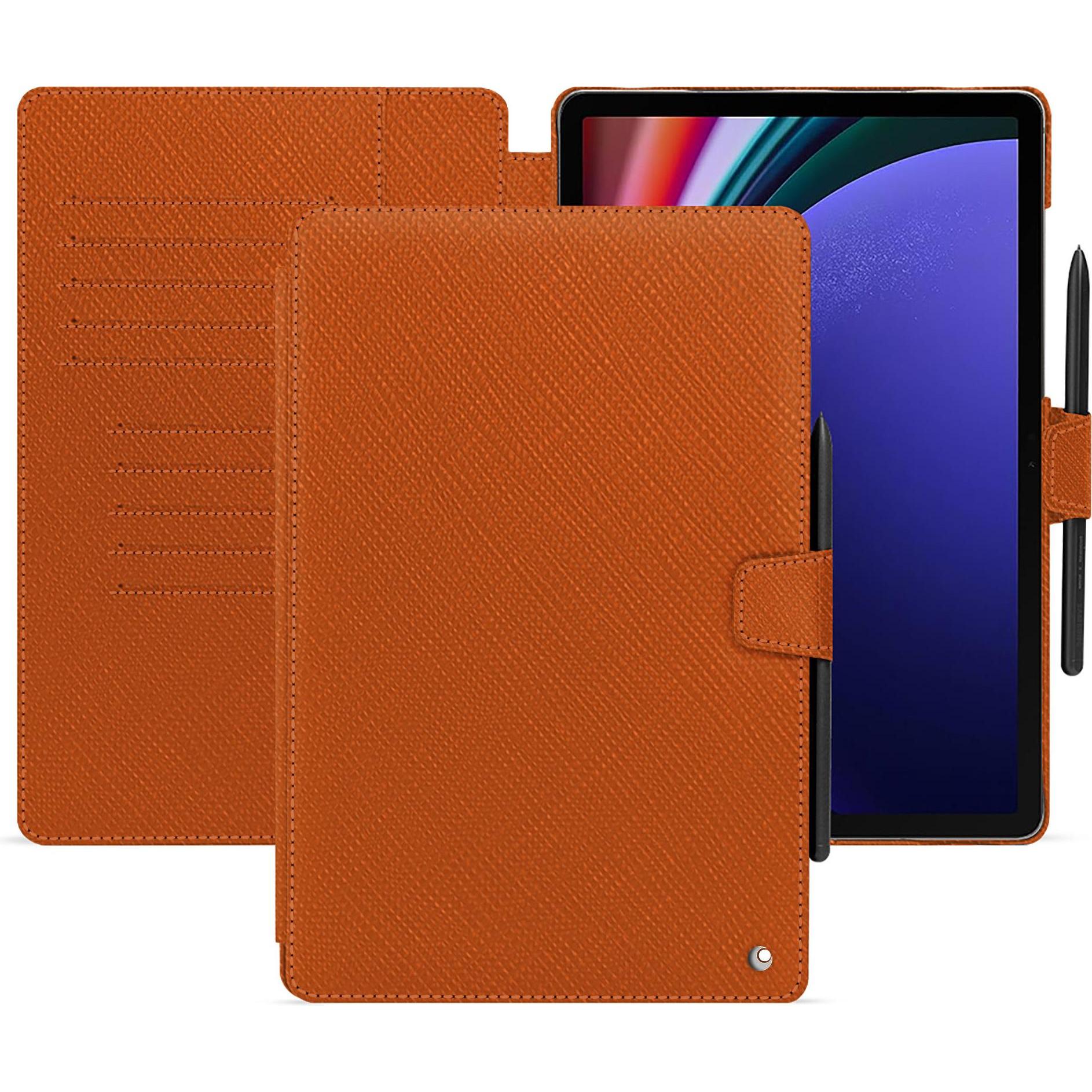 Noreve Lederschutzhülle Samsung Galaxy Tab S9+ (Galaxy Tab S9+), Tablet Hülle, Orange