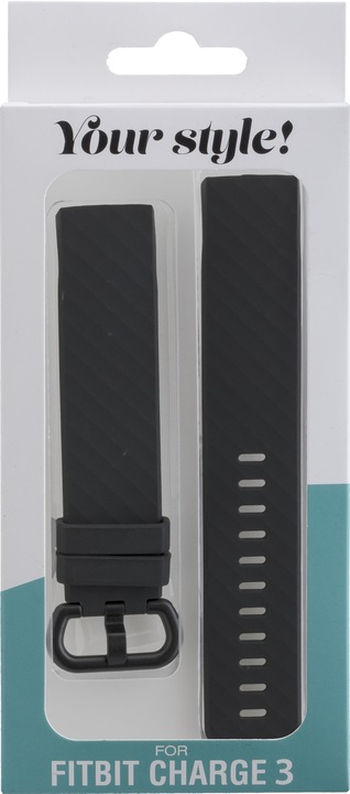 Actual product image Peter Jäckel Wristband for FITBIT CHARGE 3/ CHARGE 4 Premium Silicone Black (Silicone, Charge 4, Charge 3)