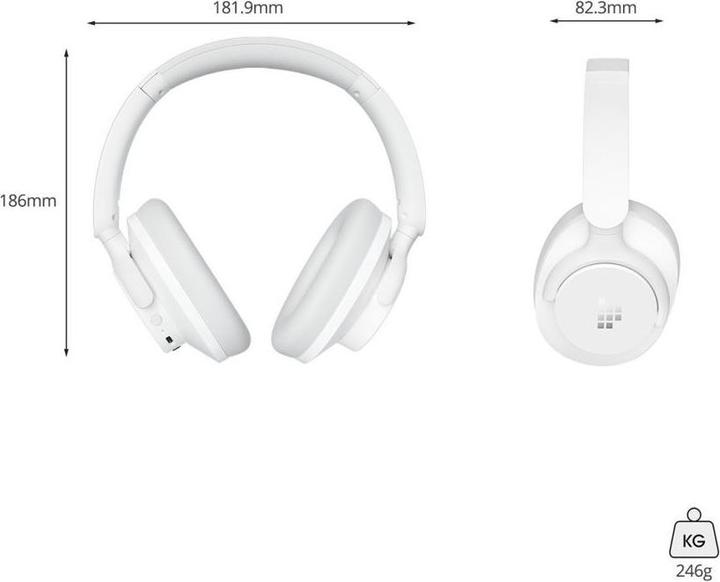 Image du produit Tronsmart Sounfii Q20 ANC On-Ear Bluetooth 5.3 Wireless Headphones - White (ANC, 60 h, Filaire, Sans fil)
