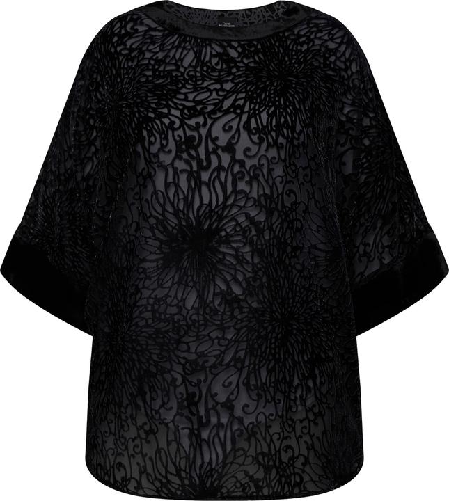 Produktbild Ulla Popken Bluse, Ausbrenner-Samt, Oversized, Rundhals, Halbarm (42, 44)