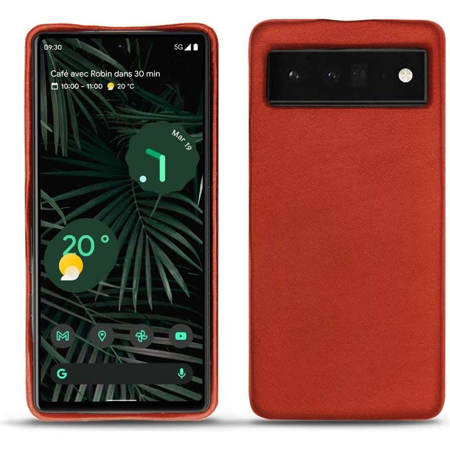Noreve Lederschutzhülle (Google Pixel 6 Pro), Smartphone Hülle, Orange