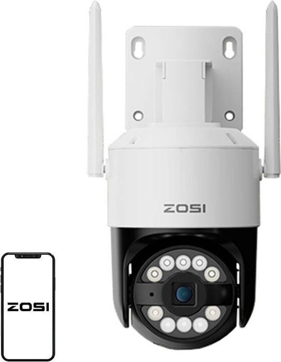 Actual product image Zosi C296 WiFi 8MP dual Pan Tilt IP66 outdoor camera + 32GB microSD card (2880 x 1620 Pixels)
