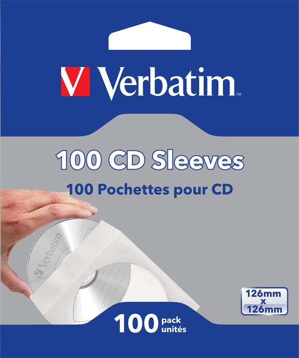 Produktbild Verbatim CD/DVD Papierhüllen mit Sichtfenster (100x)