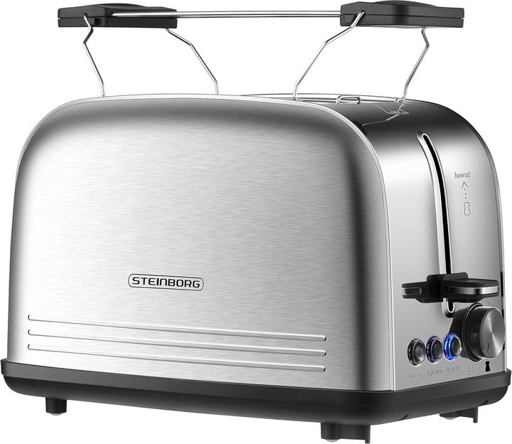 Produktbild Steinborg Edelstahl Doppelschlitz-Toaster mit Brötchenaufsatz