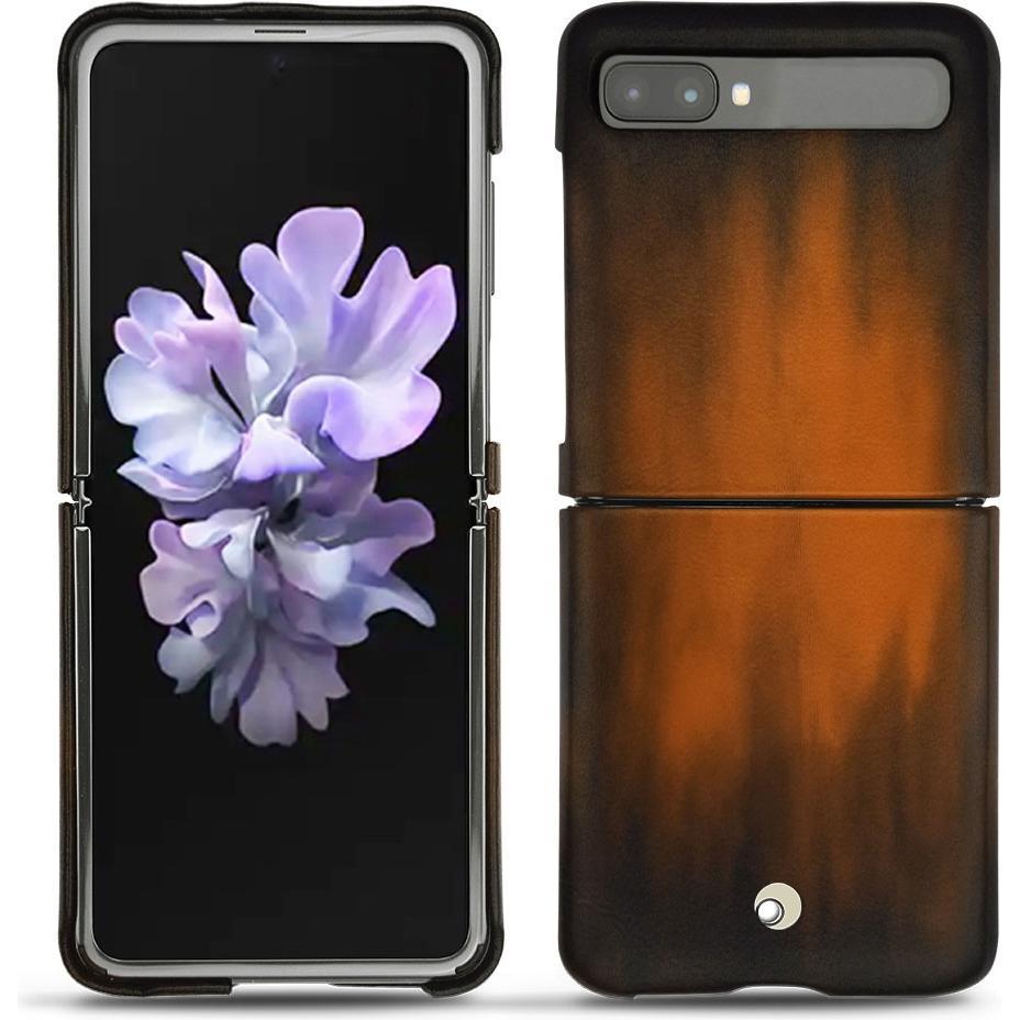 Thumbnail - Noreve Lederschutzhülle (Samsung Galaxy Z Flip), Smartphone Hülle, Braun