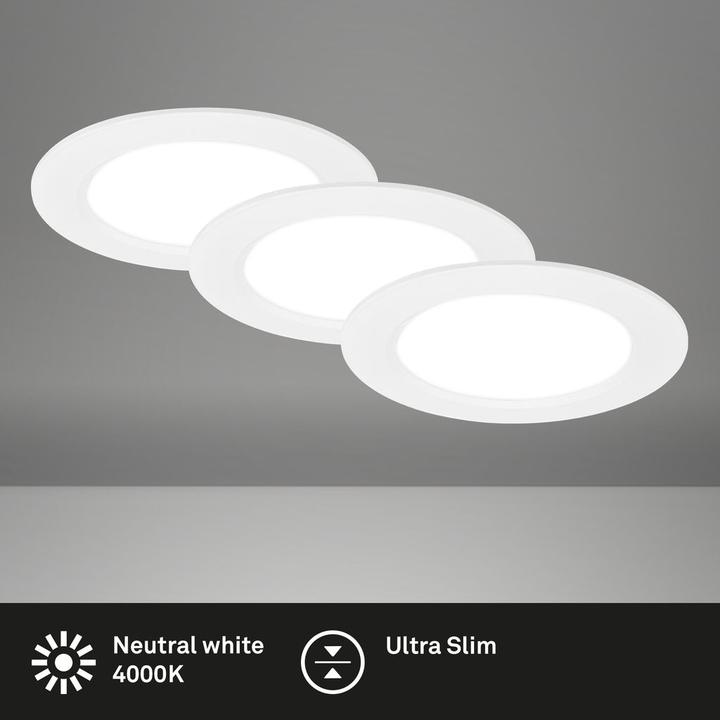 Actual product image Briloner Ultra-flat LED recessed lights set of 3 - Flat star (660 lm)