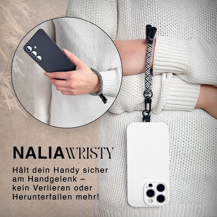 Produktbild Nalia Wristy Lanyard Handykette – Universal Trageband für Smartphones – Verstellbar, Soft & Elastisch