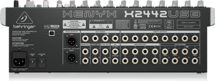 Produktbild Behringer XENYX X2442USB, Mischpult mit Effekten u. USB (Studio- und Livemixer)