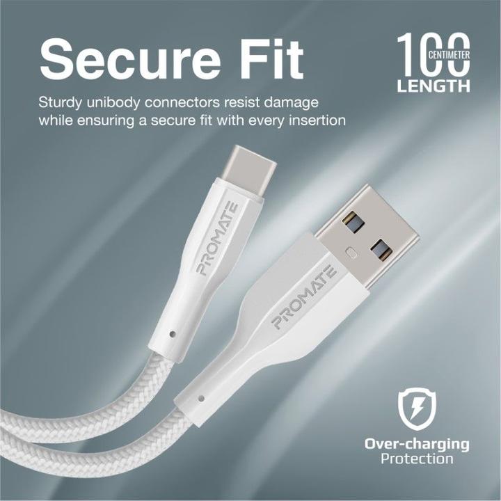 Actual product image ProMate xCord-AC White USB-A-USB-C cable (1 m, USB 2.0)