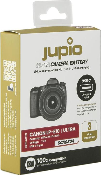 Produktbild Jupio Canon LP-E10 USB-C (Kamera Akku)