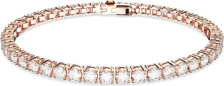 Immagine prodotto Swarovski Bracciale Tennis Matrix Taglio Rotondo Oro Rosa Bianco (16.50 cm, Metallo Swarovski)