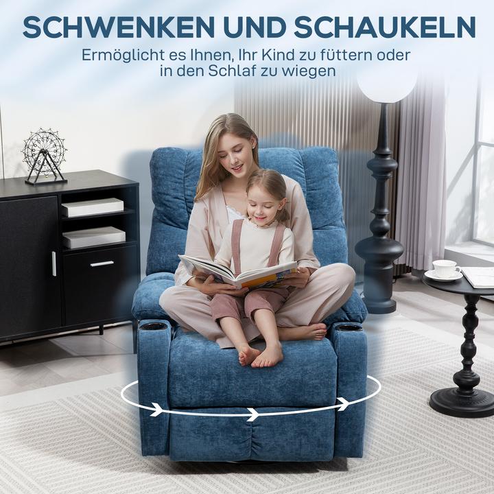 Produktbild Homcom Relaxsessel Polyester, Stahl Blau