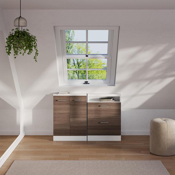 Produktbild Vichy Dachschrägenschrank Rion, Edelgrau/Weiss/Weiss, mit 2 Schubladen (46 x 46 x 81.60 cm)