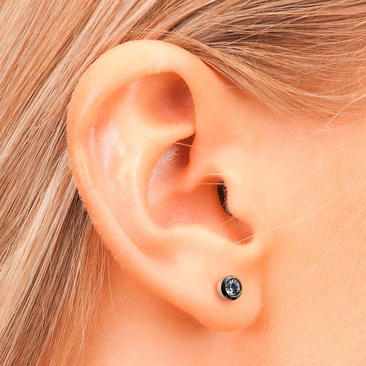 Immagine prodotto Studex Orecchini a perno Sensitive Argento con cristallo 4 mm (Acciaio inossidabile)