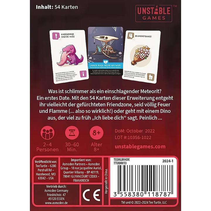 Actual product image Unstable Games TTUD0013 - Happy Little Dinosaurs - Disastrous Dates (German, 2 - 4 Players)