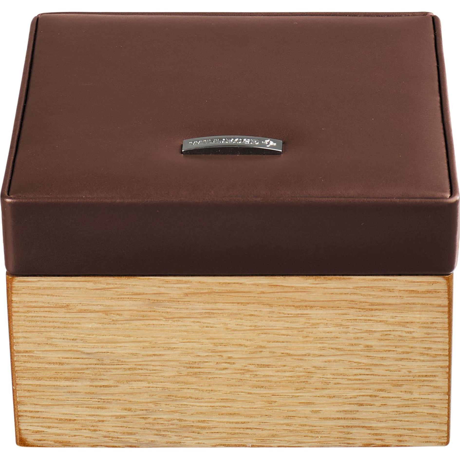 Windrose, Uhrenbox + Schmuckaufbewahrung, Wood Schmuckkästchen 14 cm, Braun