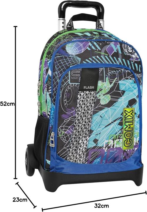 Actual product image Comix Detachable Unisex Trolley Backpack for School Organization