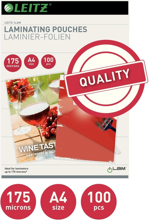 Produktbild Leitz Heisslaminierfolien (A4, 100 Stück, 175 µm)