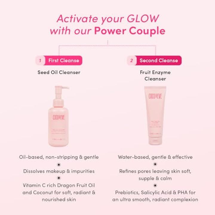 Image du produit Coco & Eve Nettoyant à l'huile de graines (Lingettes nettoyantes pour le visage, 120 ml)