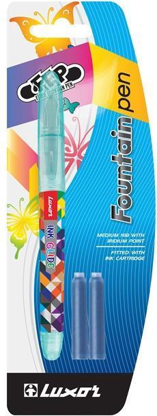 Actual product image Luxor PEN WITH 2 CARTRIDGES 1514T/1BC (Various Colours, 1x)