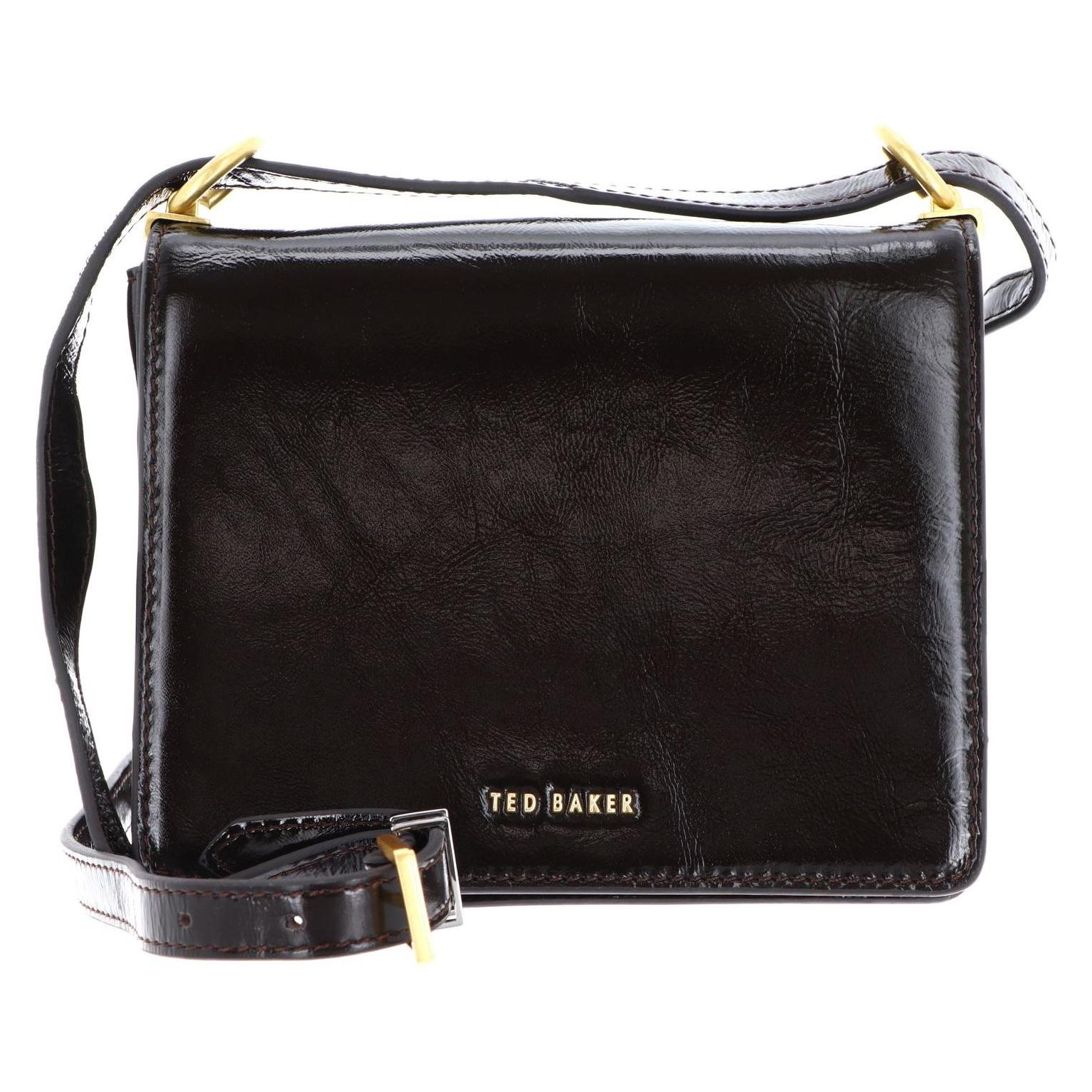 Ted Baker, Damen, Handtasche, Ccamil Crinkle Patent Belted Detail Crossbody Bag, Braun