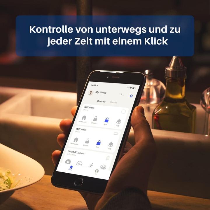 Image du produit Chuango Système d'alarme sans fil 4G et WiFi avec capteurs portes/fenêtres et télécommande