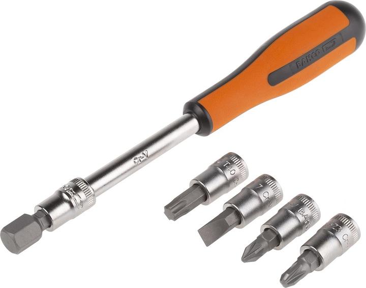 Produktbild Bahco 1/4"- und 1/2"-Steckschlüssel-Satz inklusive Ring-Maulschlüsseln/Schraubendreher-Einsätzen - 108-