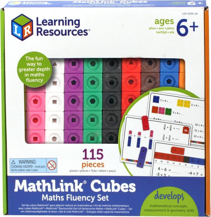 Learning Resources Set di cubi a pioli MathLink - So fare matematica (Spagnolo, Francese, Tedesco, Olandese)