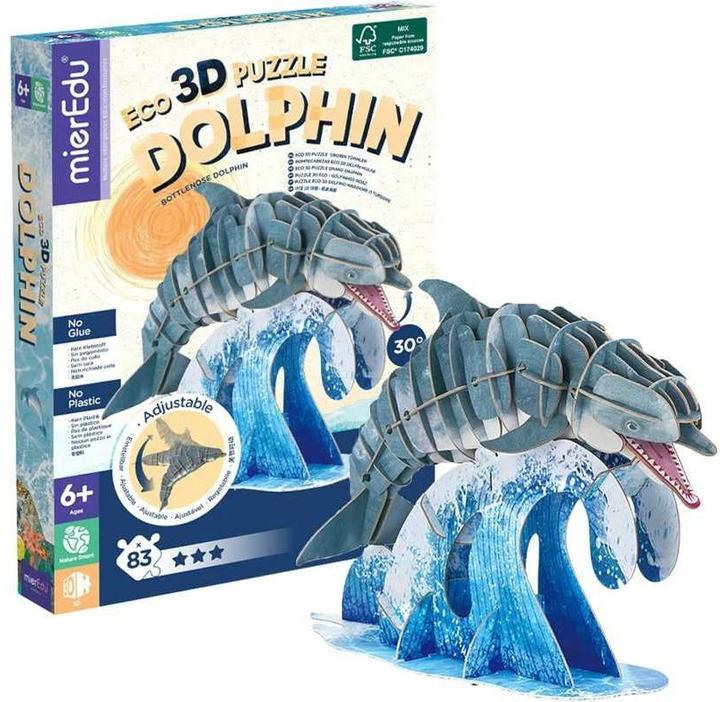 Immagine prodotto mierEdu Puzzle Eco 3D - Il delfino (mobile) (83 pezzi)