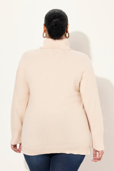 Produktbild Ulla Popken Rollkragenpullover, breite Rippbündchen, Langarm (50, 52)