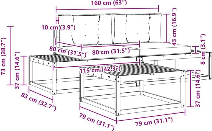 Produktbild vidaXL Outdoor-Sofa