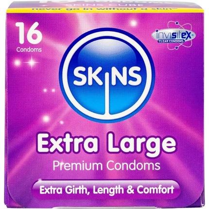 Produktbild Skins Extra Large» 16 XXL Kondome aus kristallklarem Latex - ohne Latexgeruch (16 Stk.)