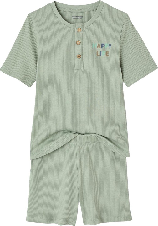 Immagine prodotto Vertbaudet 2er-Set Jungen Schlafanzüge mit HAPPY-Print und Recycling-Baumwolle (98)