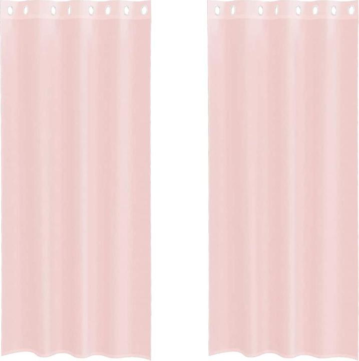 VidaXL Rideaux en voile avec passants 2 pcs. Rose clair 140x225 cm (140 x 225 cm)