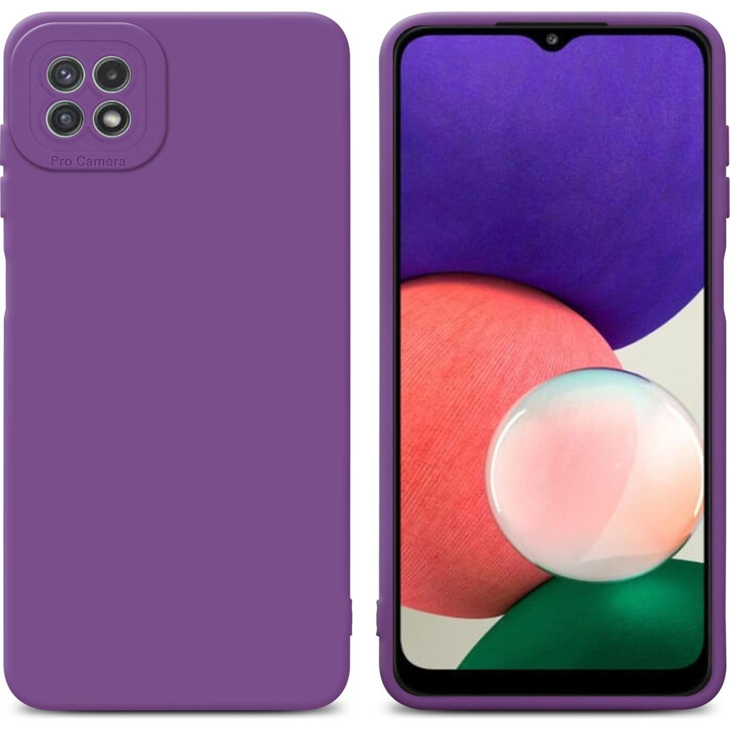 Cadorabo Hülle für Samsung Galaxy A22 5G im TPU Fluid LM162 Style (Samsung Galaxy A22 5G), Smartphone Hülle, Violett