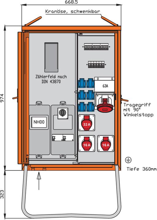 Actual product image Walther Connection distributor WAV0170R1 44kVA meterpl.2 RCDs type B 9 LS 4