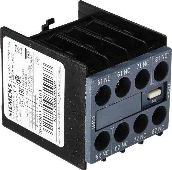 Actual product image Siemens Aux switch block,4NC for contactor relay
