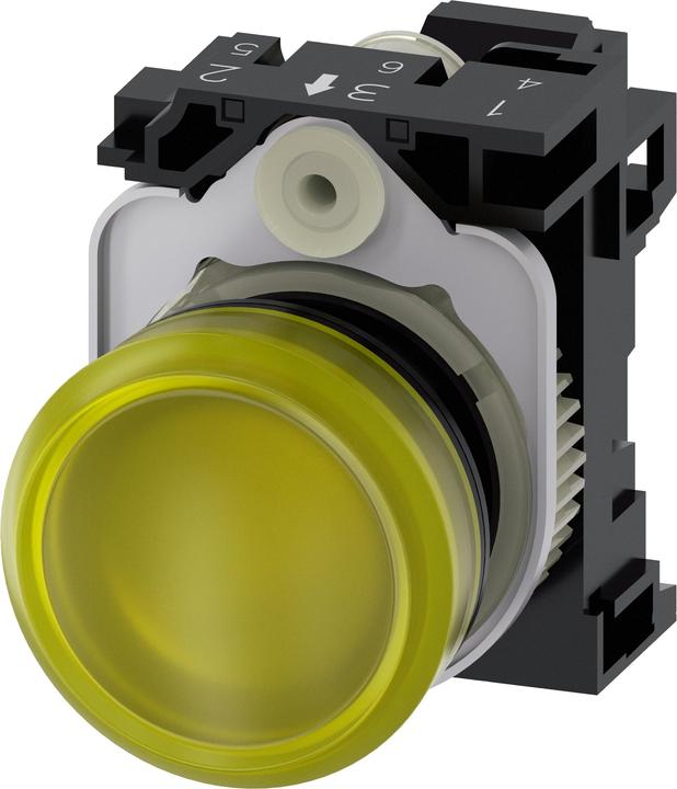 Actual product image Siemens Indicator light complete 1f LED AC rnd high 3SU1103-6AA30-3AA0