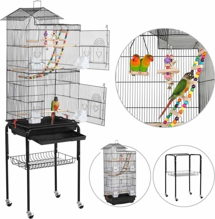 Jamb Cage à oiseaux avec jouets