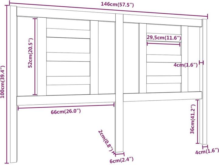 Image du produit vidaXL Kopfteil (166 x 4 x 100 cm)