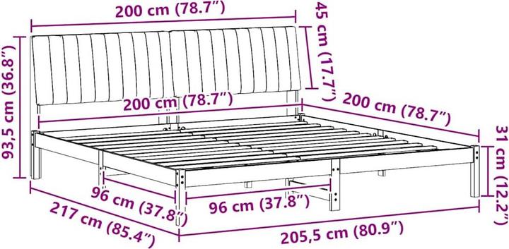 Image du produit vidaXL Modernes Bett (200 x 200 cm)
