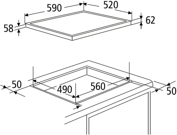 Immagine prodotto PKM Induktionskochfeld IF4 G (59 cm, Piano cottura a induzione)