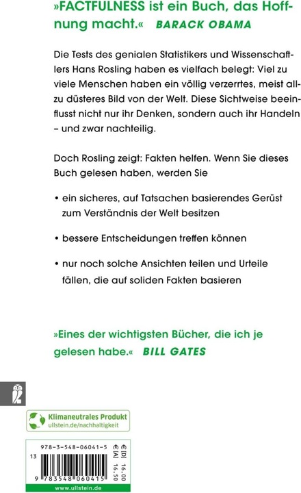 Produktbild Factfulness (Deutsch, Hans Rosling, 2019)