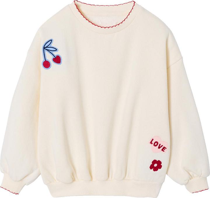 Produktbild Vertbaudet M‰dchen Sweatshirt mit Patches und Picotkante am Auschnitt Recycling-Polyester (158)