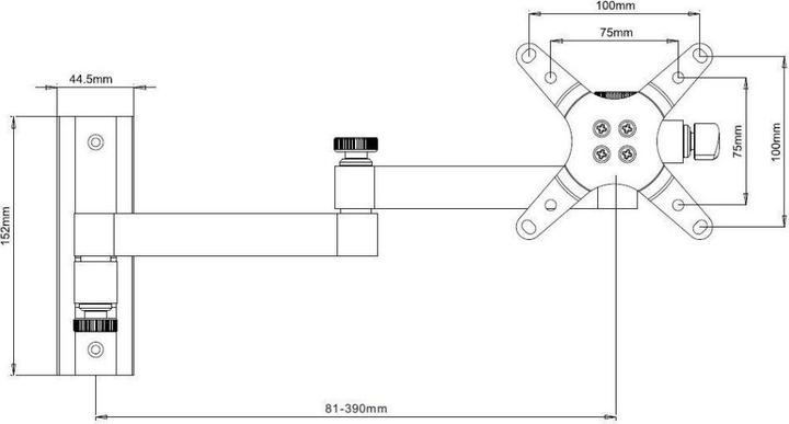 Image du produit Techly Support mural inclinable (Mur, 15 kg, 13" - 30")