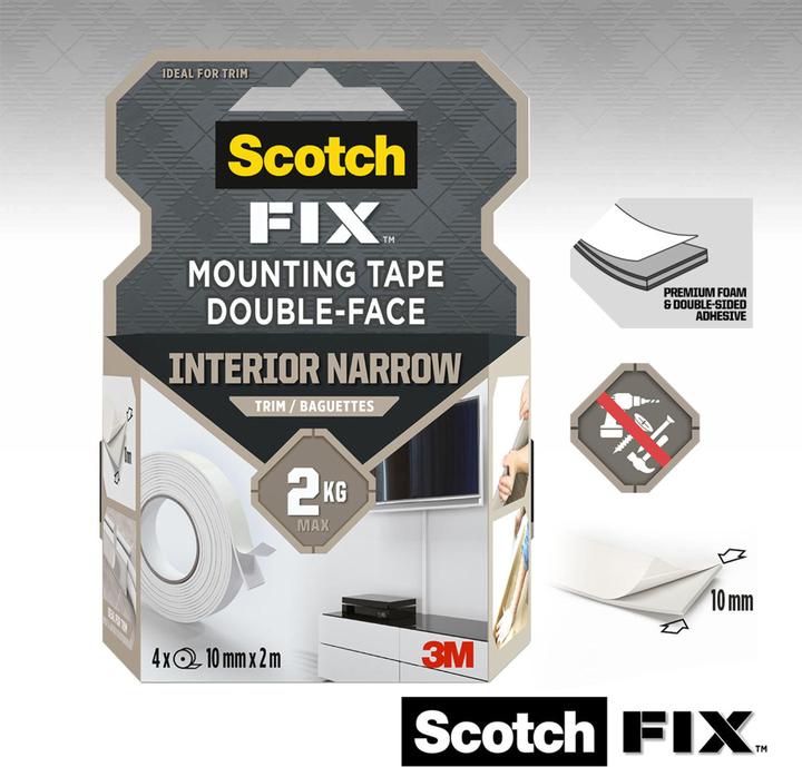 Immagine prodotto Scotch Nastro di montaggio -Fix, 10 mm x 2 m, bianco (10 mm)